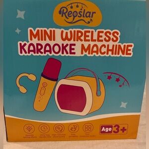 Reoslar Mini Wireless Karaoke Machine - Teal, Yellow, Magenta